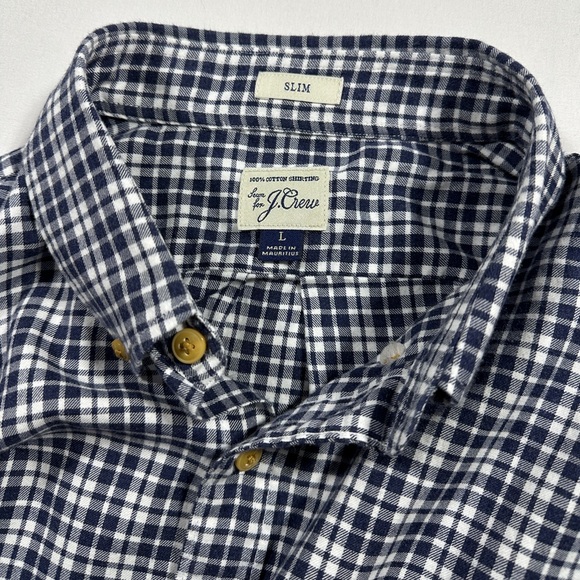 Men’s J.Crew 💯 Cotton Long Sleeved Shirt Size Large Slim Fit - Picture 5 of 6